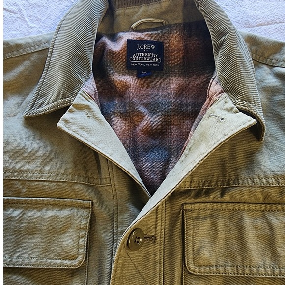 JCrew Other - 🌲 J.Crew Flannel Lined Chore Field Coat Olive Green Corduroy gorpcore
